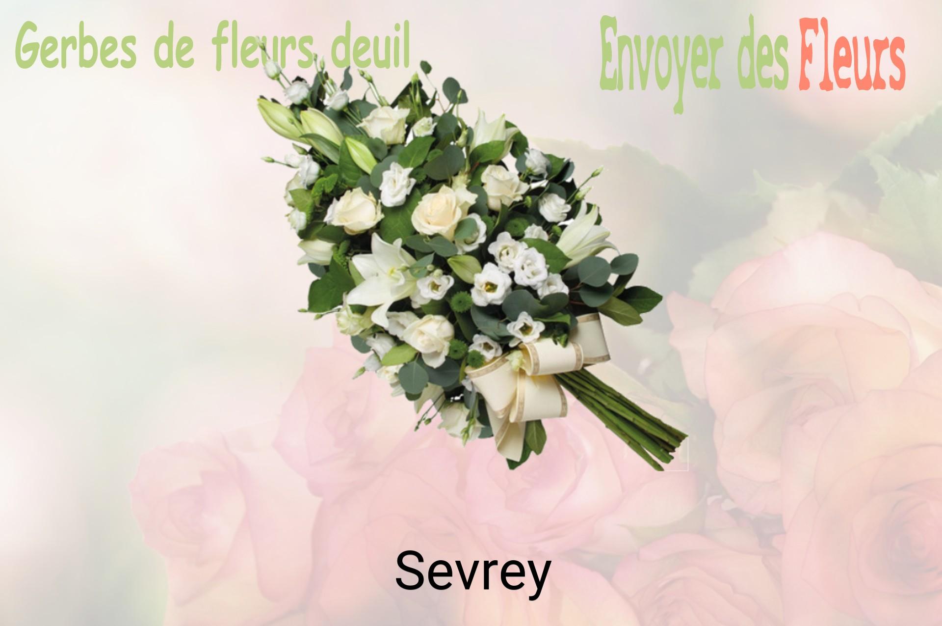 Gerbe de fleurs de deuil livrée à Sevrey
